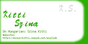 kitti szina business card